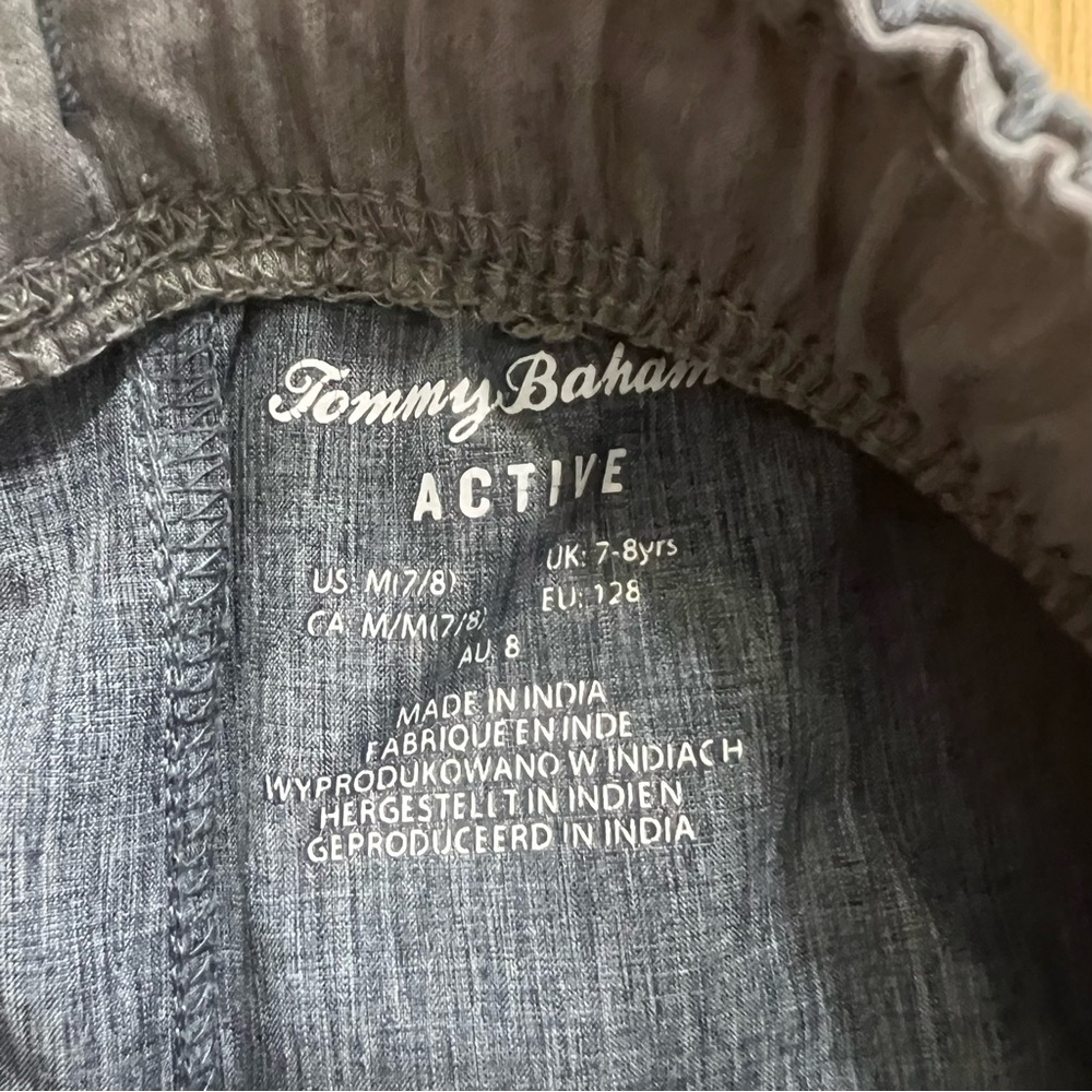 Tommy Bahama Active Kids Shorts Blue Chambray Size M (7/8) - Picture 3 of 4